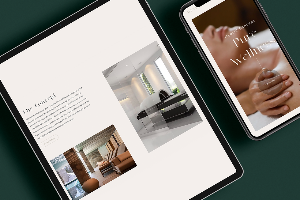 Pure Wellness Ipad mock up demonstrating content services