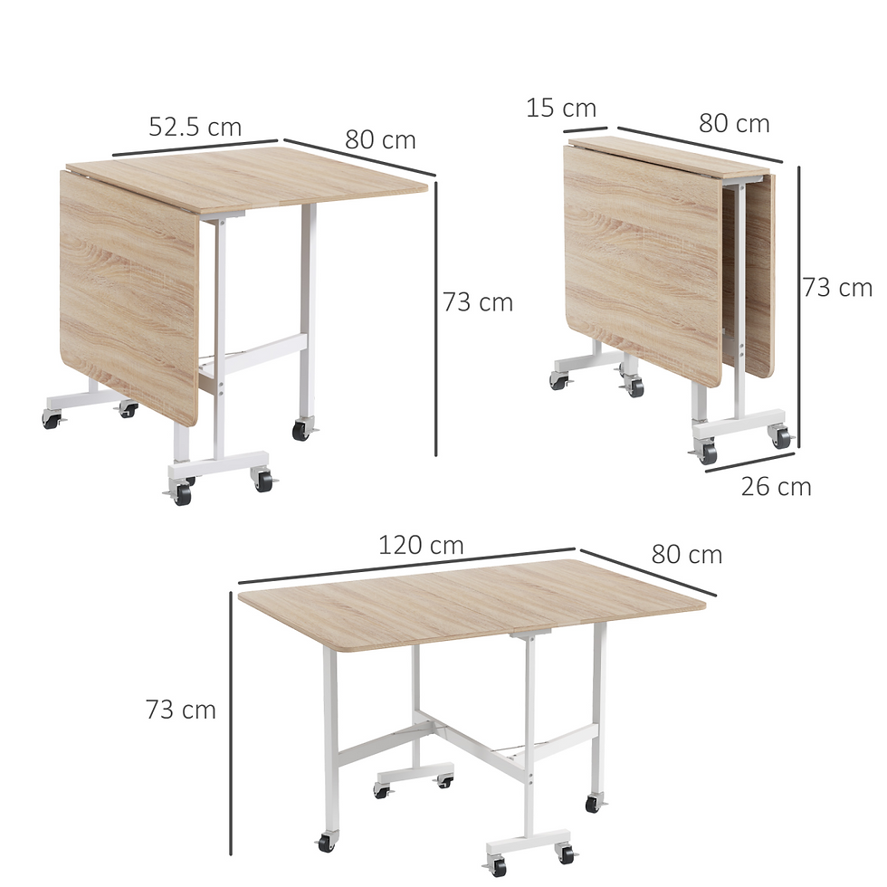 Thumbnail: Easy store folding table with Wheels