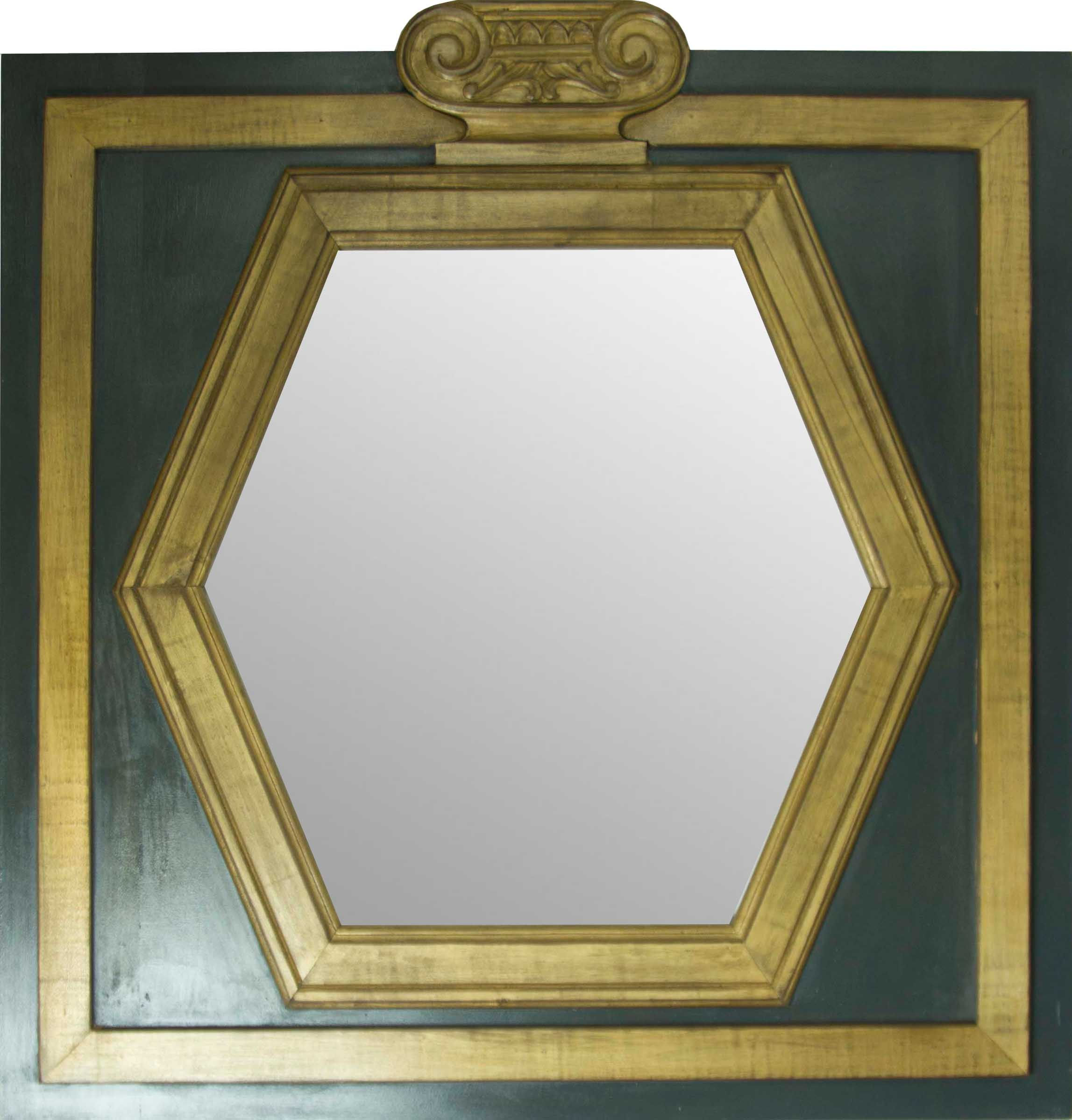 Espejo Corona dorado 92x90