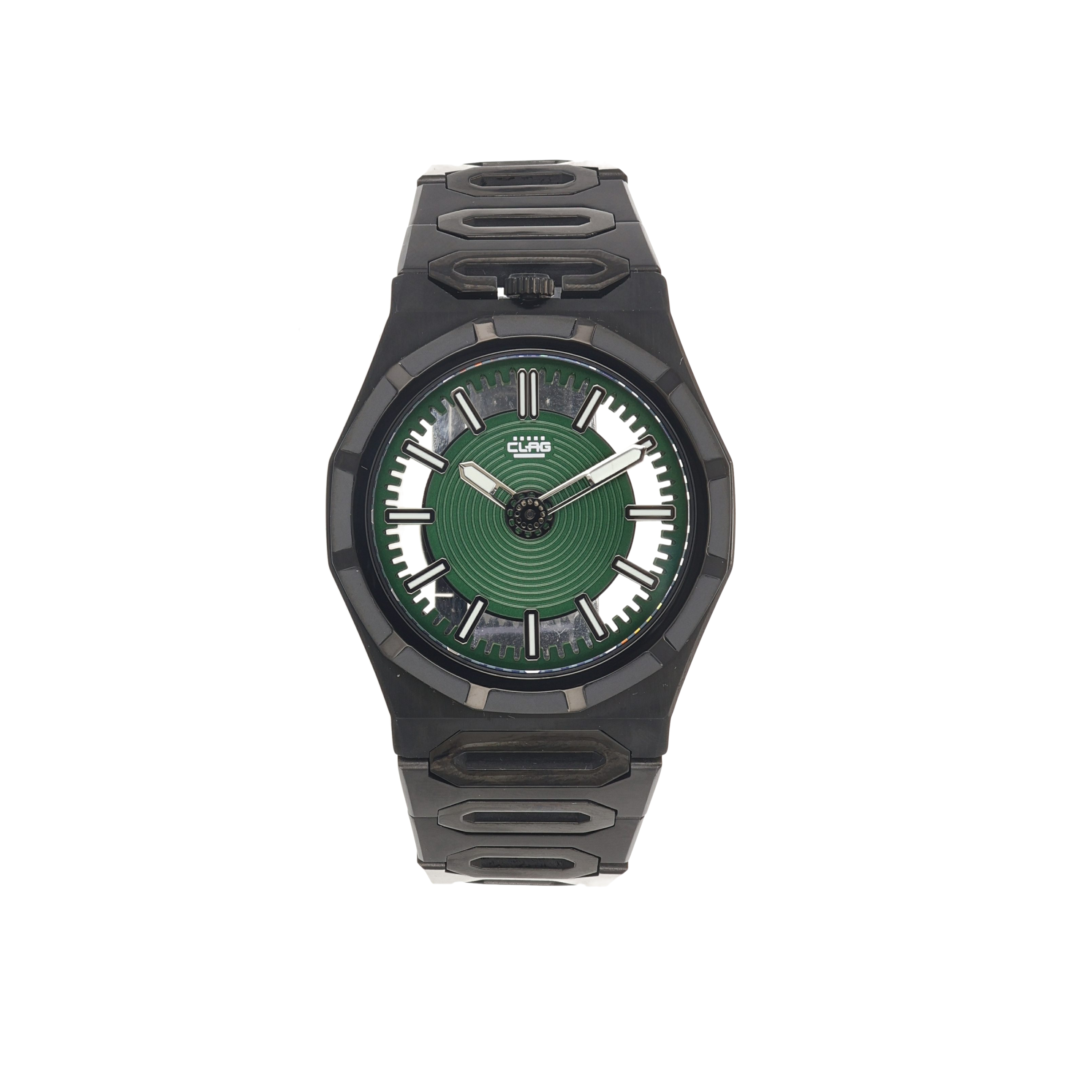 APEX 585 G BLACK PVD watch with green dial and black band