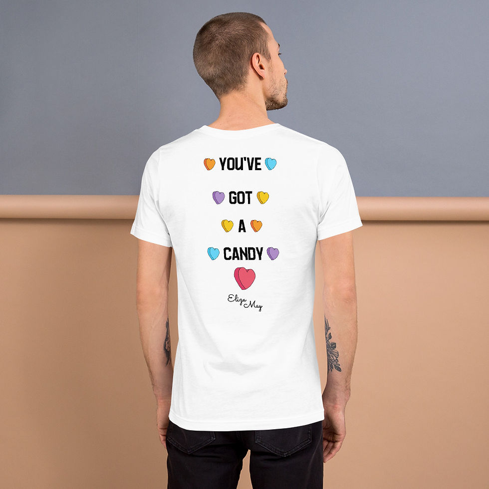 Thumbnail: Candy Heart Unisex White T-Shirt