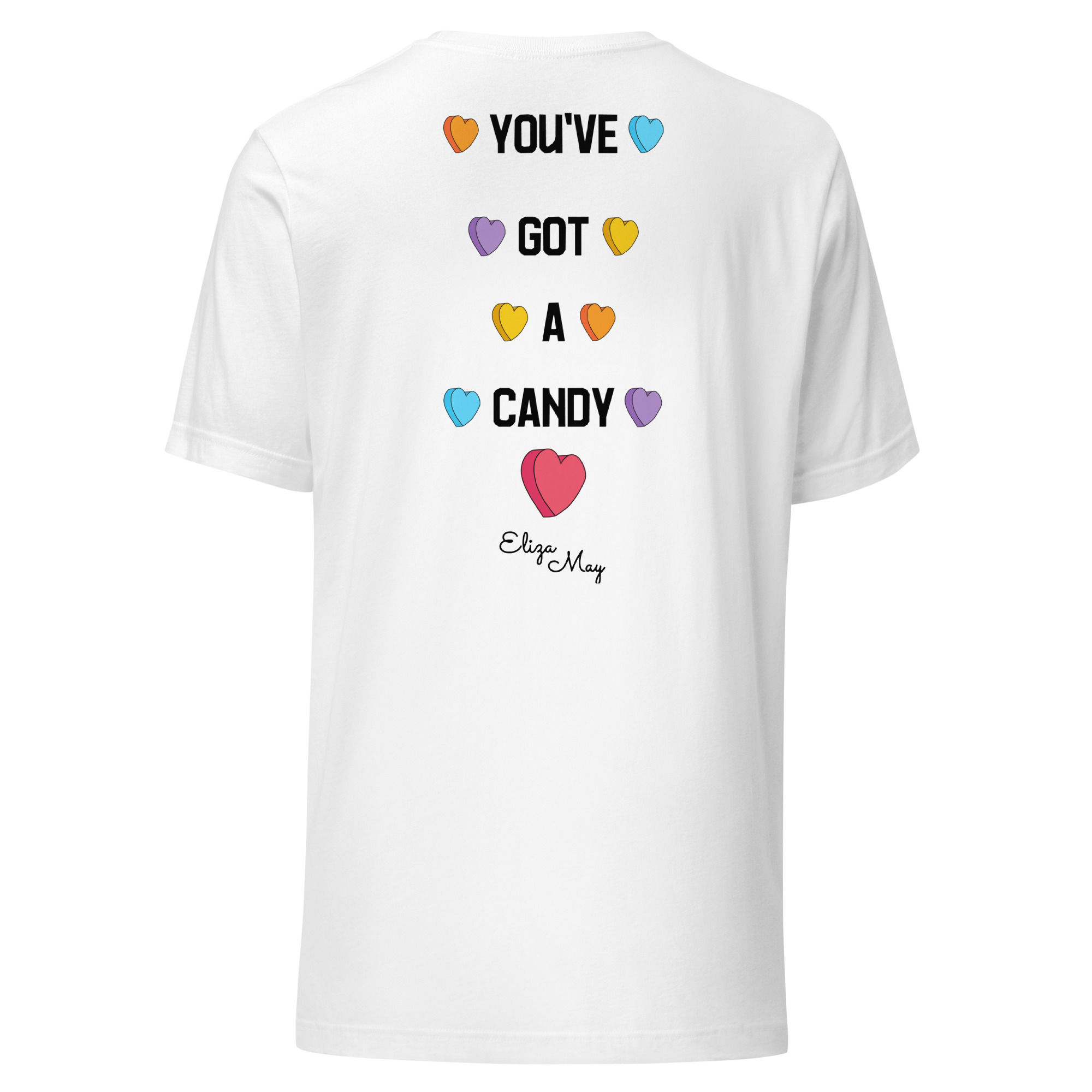 Candy Heart Unisex White T-Shirt