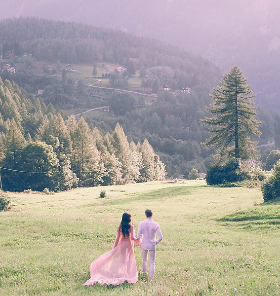 Drone Photo of Happy Couple