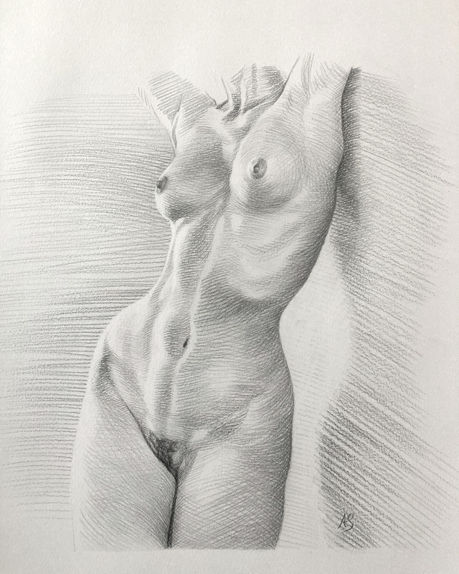 Torso IX – drawing by Axel Saffran