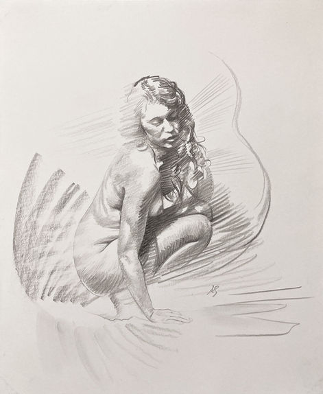 SquatPose - drawing by Axel Saffran