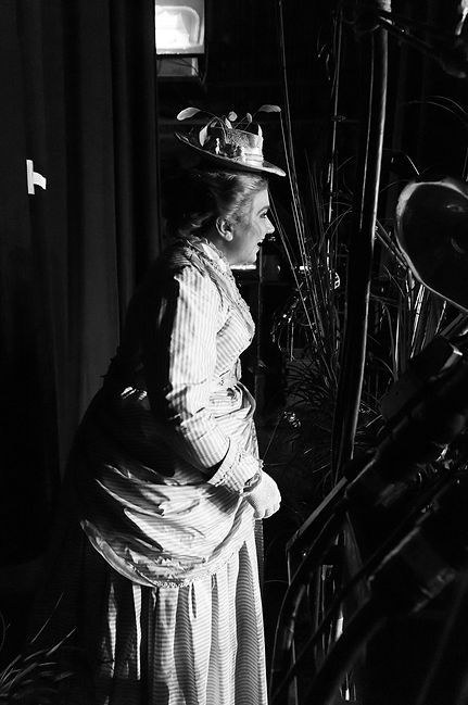 Emily Harmon backstage in The Pirates of Penzance