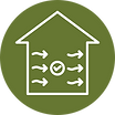 Indoor air quality improvement icon showing benefits of insulation installed by Wild Elements Solutions.