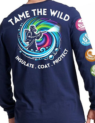 Wild Elements Solutions branded dry-fit work shirt featuring company logo, designed for employees to wear on insulation job sites and gifts for customers in St. Petersburg and Tampa Bay.
