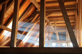 Image of an attic space representing areas that can be prepared for eco-friendly sanitization fogging to eliminate allergens, mold spores, and contaminants for a cleaner, healthier home or business.