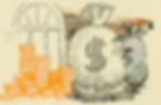 Illustration of Money Bags and Coin