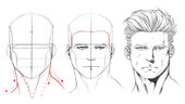 How to Draw The Front View of The Male Head