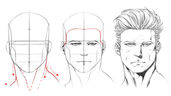 How to Draw The Front View of The Male Head