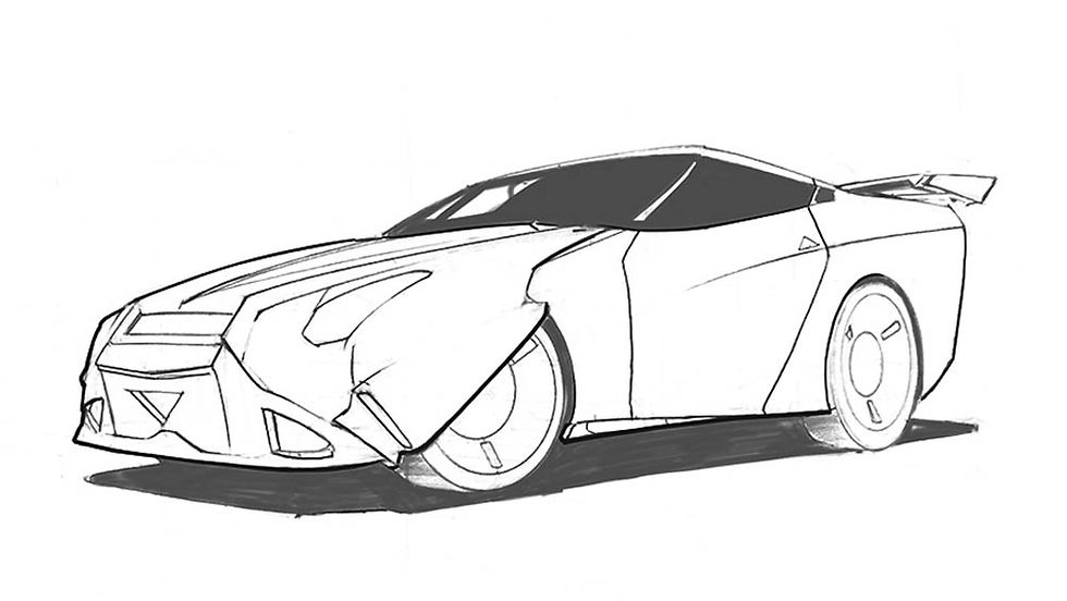 How To Draw a Sci-Fi Sports Car