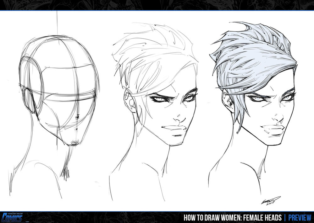 Expressing Emotions - How To Draw Women: Female Heads PREVIEW