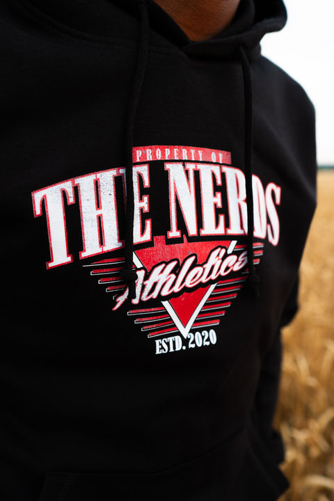 Close up of screen print on a StanleyStella Drummer Hoodie