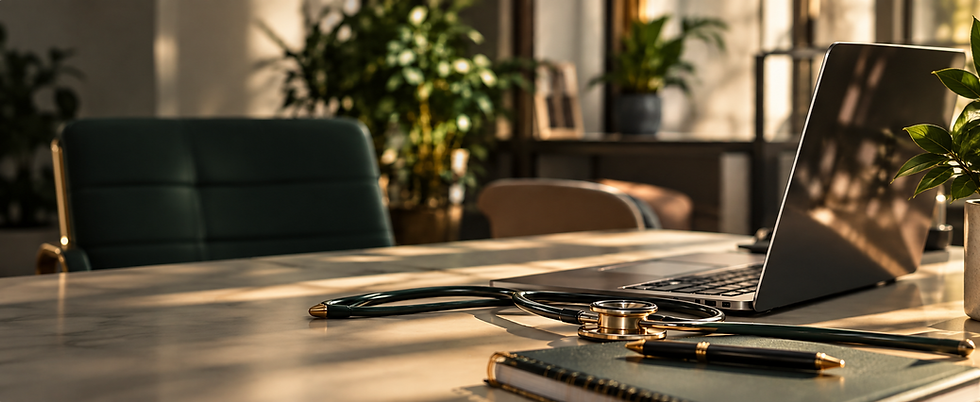 Sunlit Medical Office Desk setup.png
