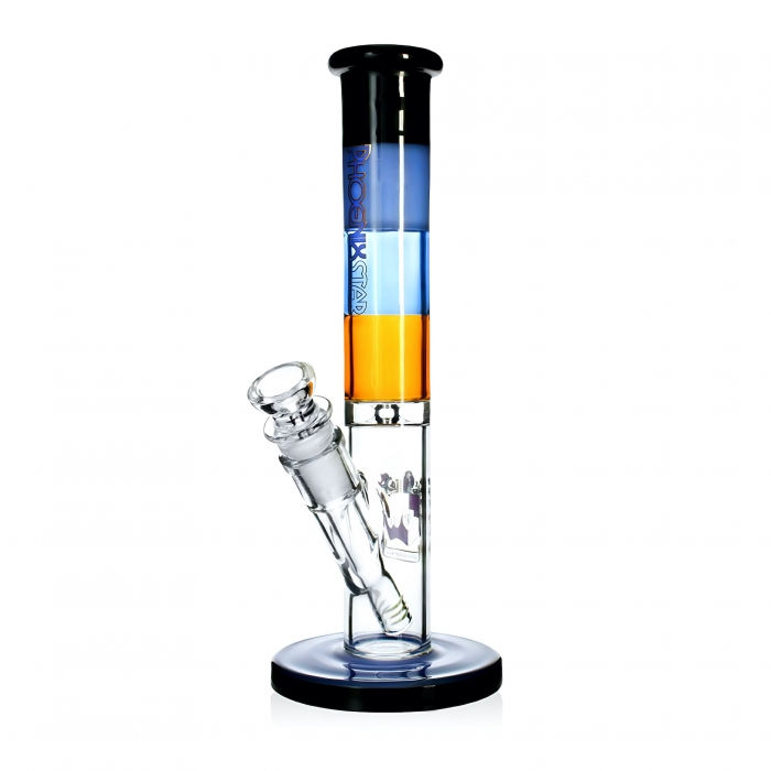 PhoenixStar 10.5" Blue Straight Tube Bong Glass Water Pipe