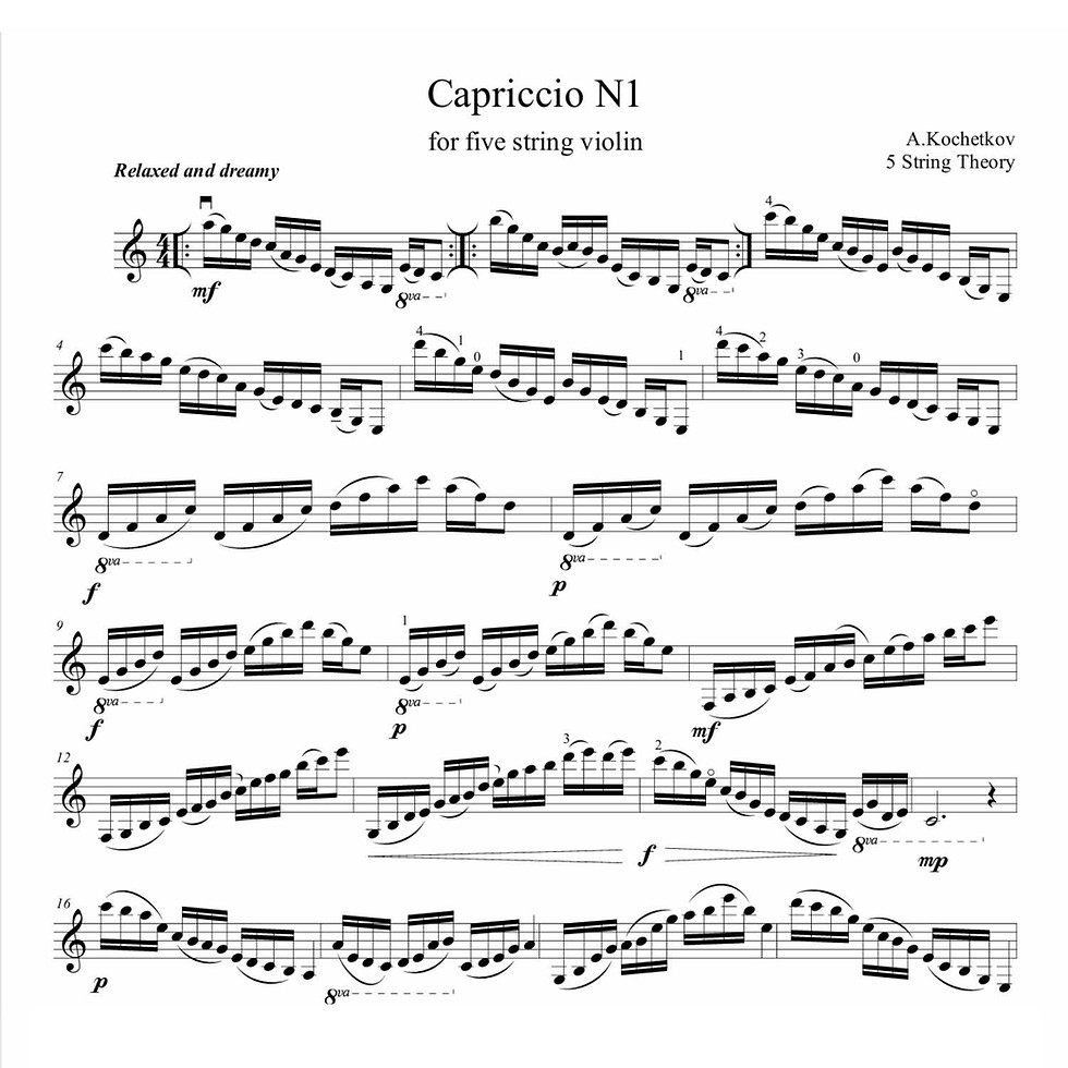 Thumbnail: Caprice Nr. 1 for five string violin