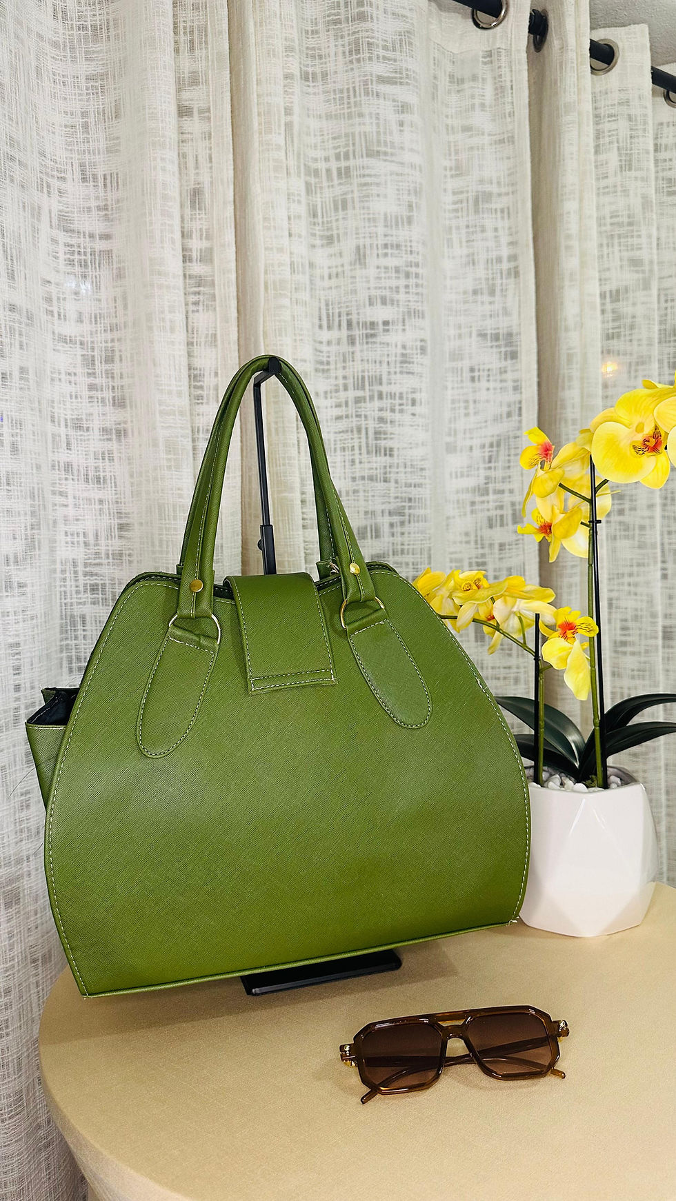 Thumbnail: Olive Luxe Floral Artisan Handbag