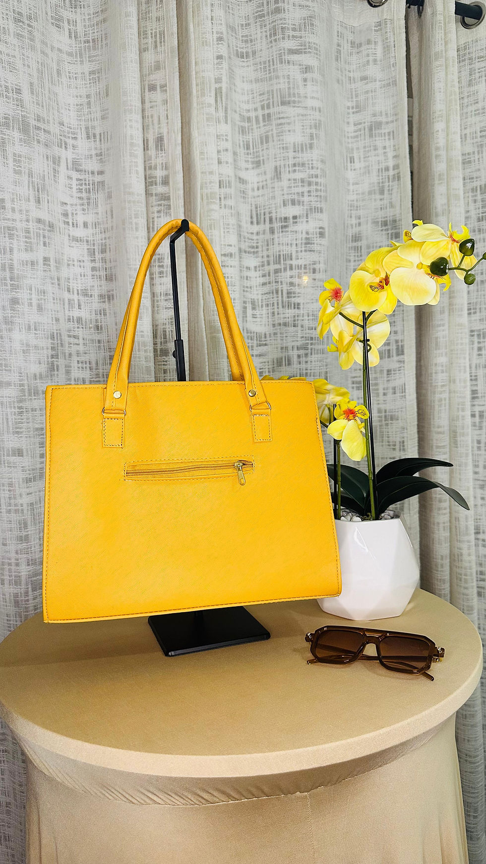 Thumbnail: Yellow Floral Artisan Handbag