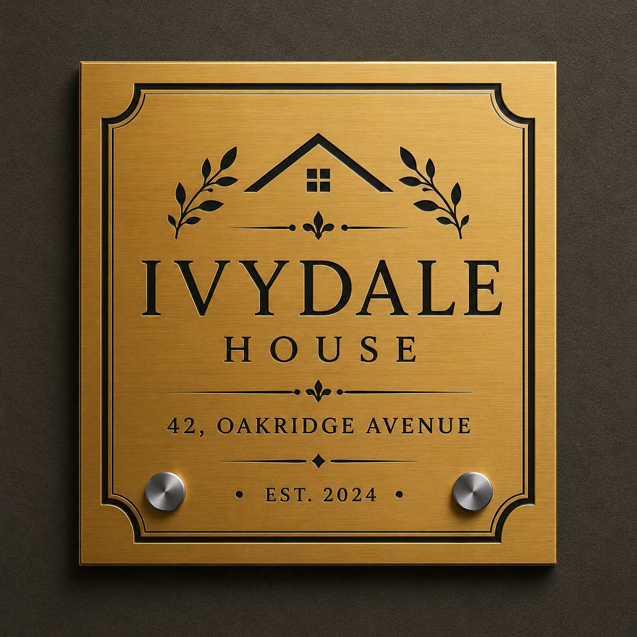 Brushed Stainless Steel Square Nameplate | Premium Nameplat