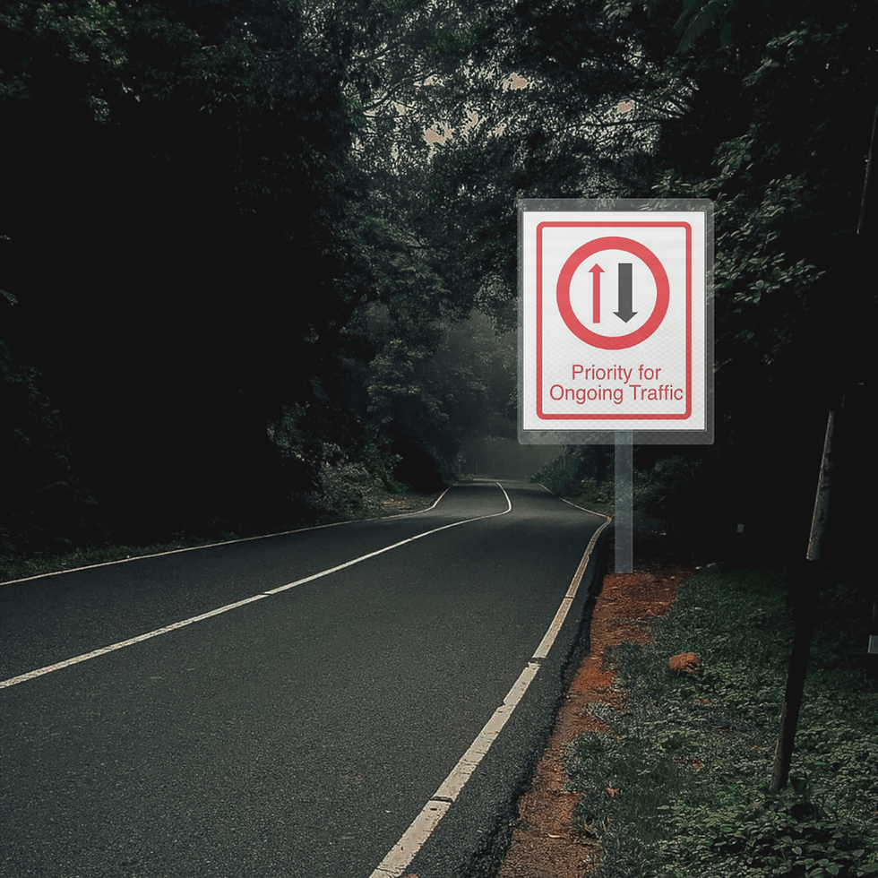 Thumbnail: Road Sign - Priority for Ongoing Traffic, UV Print on Reflective Tape, ACP Sheet