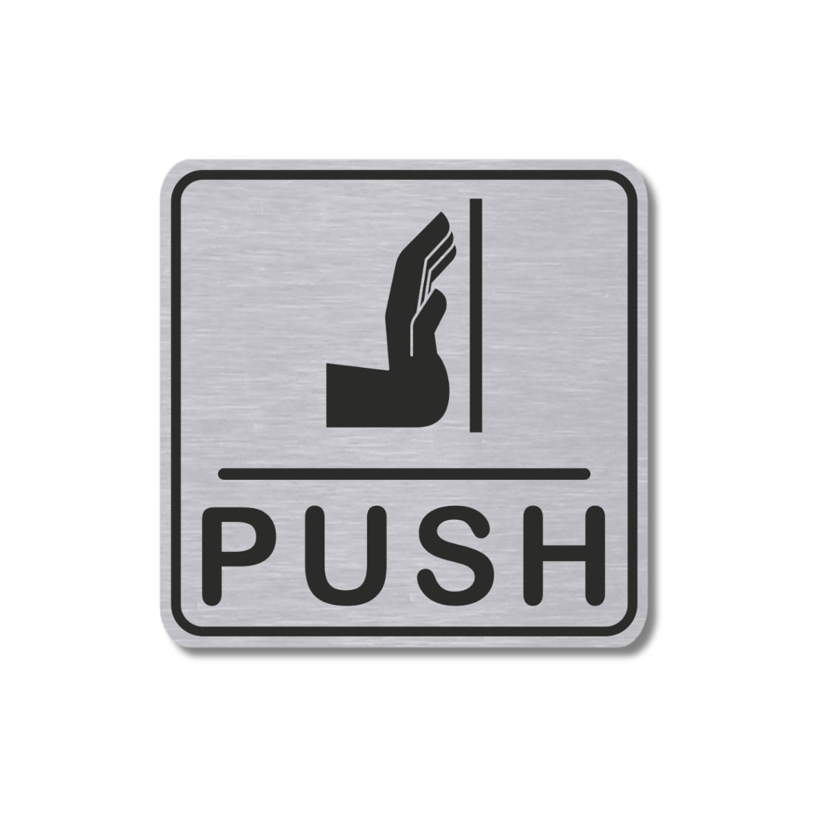 Silver Brush Acrylic Push Pull Door Sign Board (5.9” x 5.9”) Square Shape