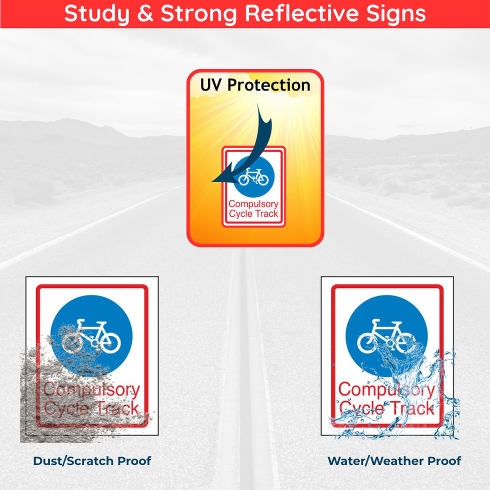 Thumbnail: Road Sign- Compulsory Cycle Track, UV Print on Reflective Tape, ACP Sheet Base