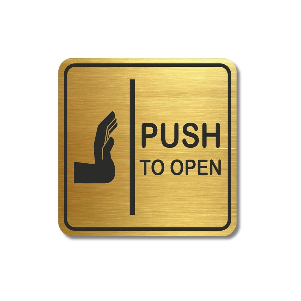 Thumbnail: Premium Gold Brush Acrylic Push Pull Door Sign Board (5.9” x 5.9”) Square Shape