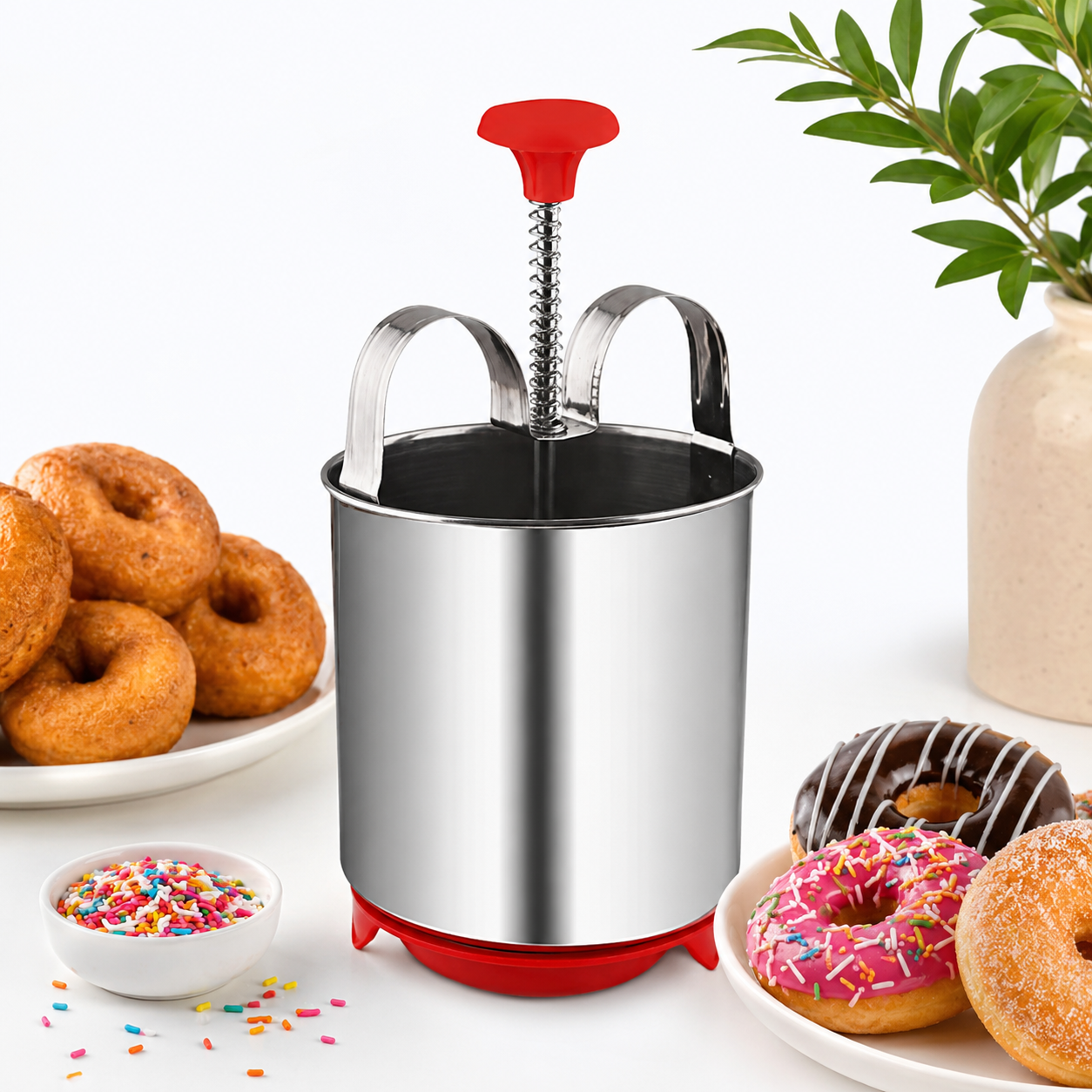 Stainless Steel Medu Vada Maker with Handle, Medu Vada Donut Maker Tool, South