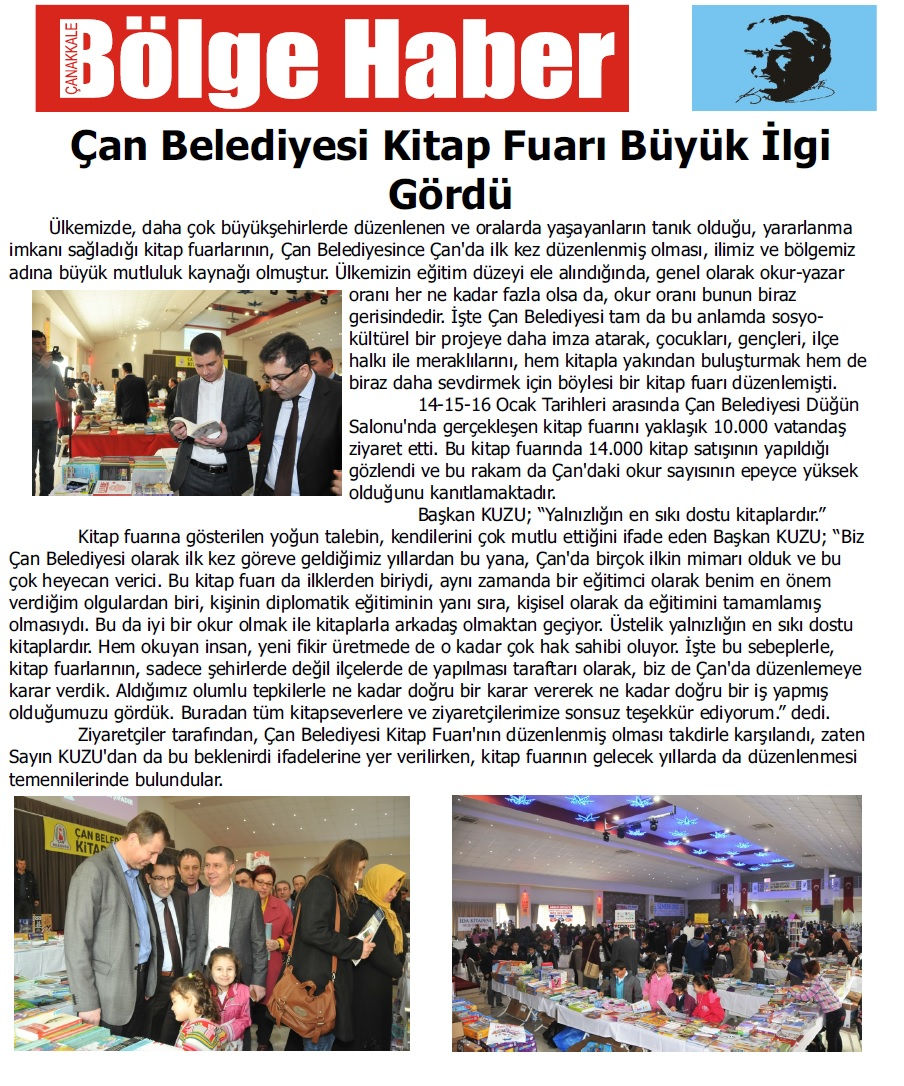 ÇAN BELEDİYESİ KİTAP FUARI BÜYÜK İLGİ GÖRDÜ