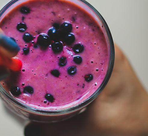 Smoothie and blueberries
