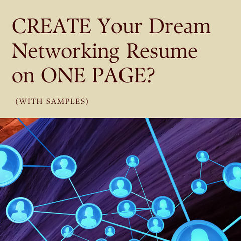 Cover image for a one-page networking resume guide, featuring a network of connected icons and the AdnohrDocs logo.