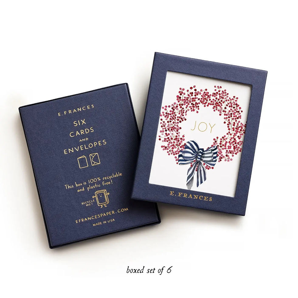 Red Berry Wreath | Joy Christmas Cards (Boxed Set of 6)