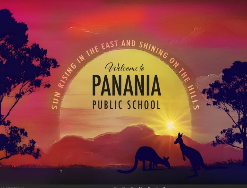 Panania: Sun rising in the east and shining on the hills