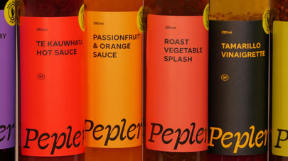 Food labels on Pepler's sauces and vinaigrettes.