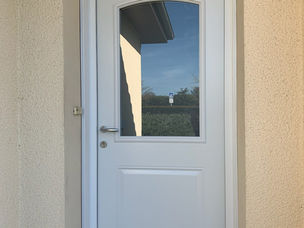 Porte d'entrée acier blanche