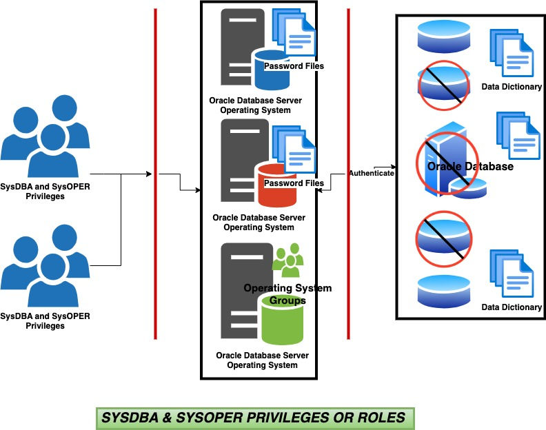 SYSDBA + SYSOPER Privileges, Illustration by Shashi Kallae.
