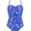 Thumbnail: Amoena Azores One Piece Bandeau Mastectomy Swimsuit - Royal Blue / White