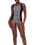 Thumbnail: Amoena Salta Full Bodice Mastectomy Swimsuit - Black / Off-White