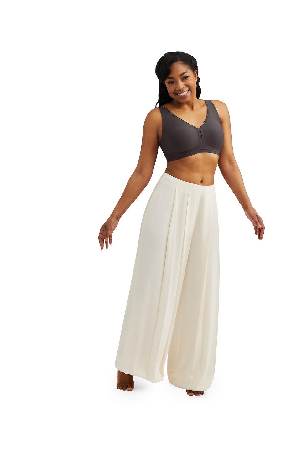 Thumbnail: Amoena Signature Wave Flow Non-Wired Mastectomy Bra - Anthracite