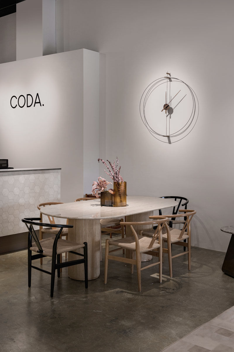 Thumbnail: Romano Travertine Fluted Dining Table