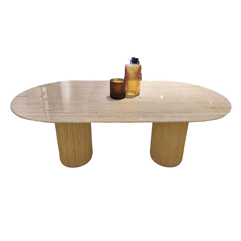 Romano Travertine Fluted Dining Table