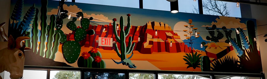 Mural located inside Bluebonnet Tattoo