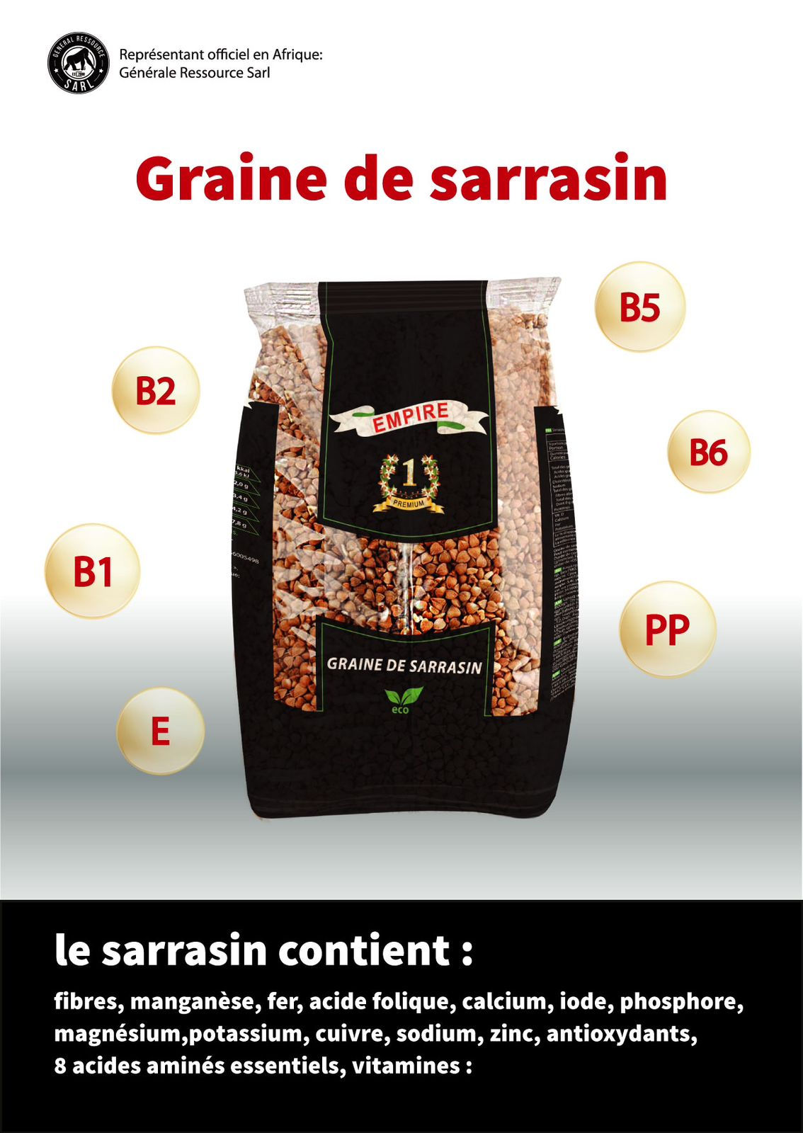 Grain de sarrasin paquet 800g