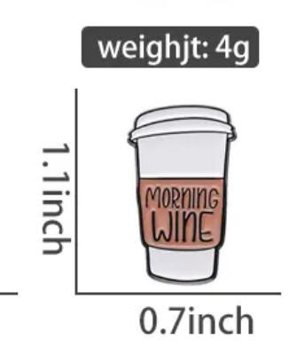 Thumbnail: Cute Coffee Wine Pin – Quirky Pin for Coffee & Wine Fans