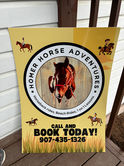 Horse on Homer beach sign