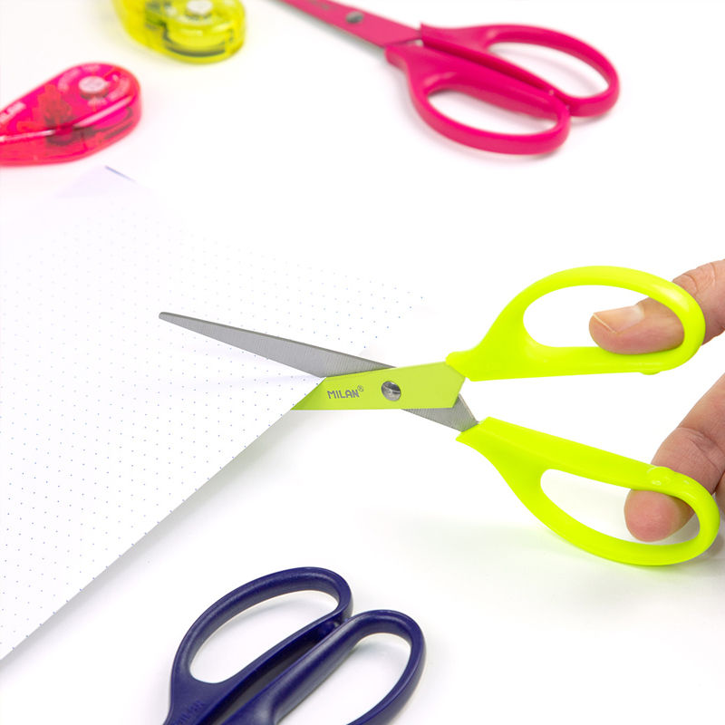 Thumbnail: Blister ciseaux de bureau 17 cm série Acid, jaune