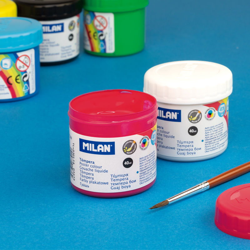 Miniature : Boîte 6 pots de gouache 40 ml vermillon