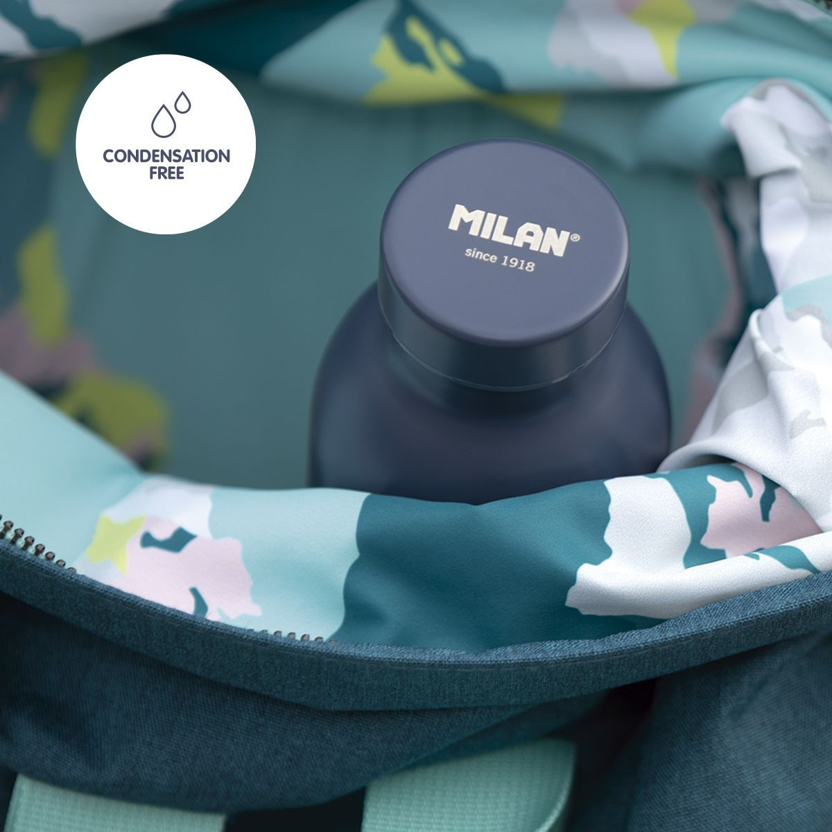 Bouteille isotherme en acier inoxydable 591 ml série 1918, bleu marine